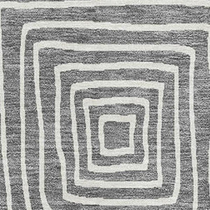 HomeRoots 10' Charcoal and Ivory Geometric Area Rug - Washable, UV-Protected, Durable for High-Traffic Spaces 681887