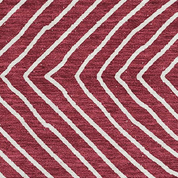 HomeRoots 9' X 12' Burgundy Geometric Washable Area Rug with UV Protection - Durable, Stain-Resistant Design! 681892