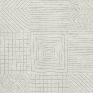 HomeRoots 9' X 12' Stylish Ivory & Beige Geometric Washable Area Rug with UV Protection for Home & Patio 681898