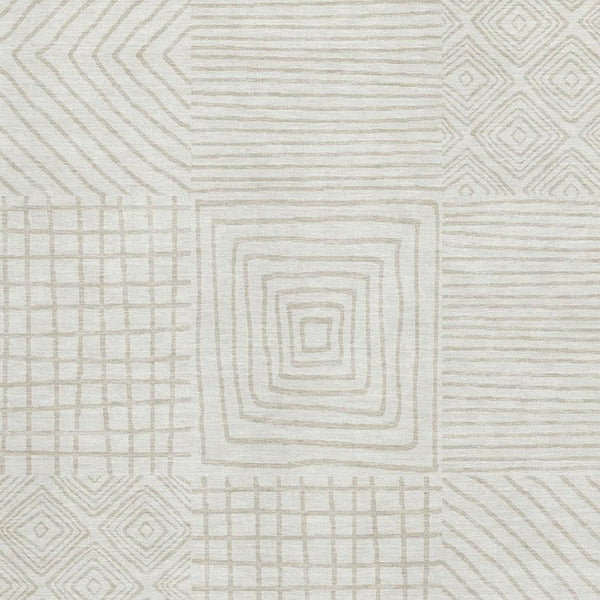 HomeRoots 9' X 12' Stylish Ivory & Beige Geometric Washable Area Rug with UV Protection for Home & Patio 681898