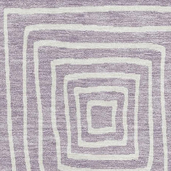 HomeRoots 5' X 8' Lavender Geometric Area Rug - Stylish, Washable, UV-Protected for Modern Homes & Families 681901