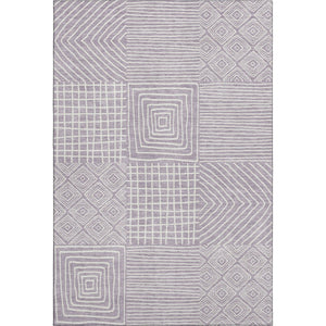 HomeRoots 9' X 12' Stylish Lavender & Ivory Geometric Washable Area Rug with UV Protection & Stain Resistance 681904