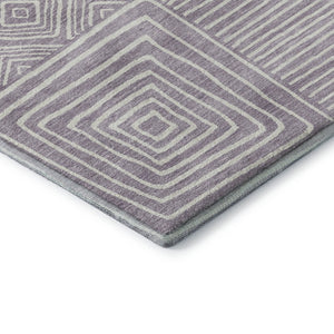 HomeRoots 9' X 12' Stylish Lavender & Ivory Geometric Washable Area Rug with UV Protection & Stain Resistance 681904