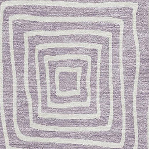 HomeRoots 9' X 12' Stylish Lavender & Ivory Geometric Washable Area Rug with UV Protection & Stain Resistance 681904