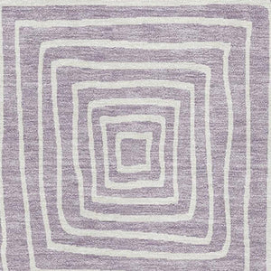 HomeRoots 9' X 12' Stylish Lavender & Ivory Geometric Washable Area Rug with UV Protection & Stain Resistance 681904