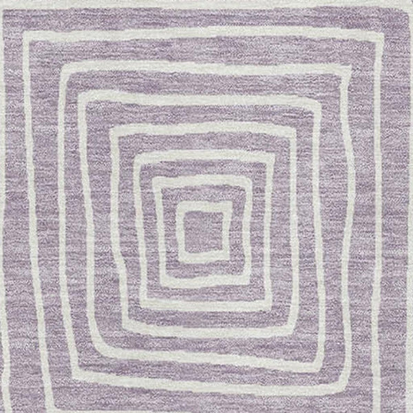 HomeRoots 9' X 12' Stylish Lavender & Ivory Geometric Washable Area Rug with UV Protection & Stain Resistance 681904