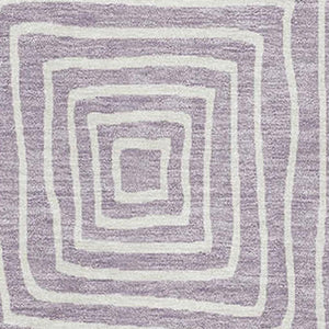 HomeRoots 10' X 14' Modern Lavender & Ivory Geometric Area Rug - Washable, UV Protected, Perfect for Homes 681905