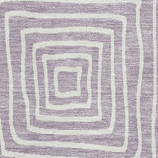 HomeRoots 10' X 14' Modern Lavender & Ivory Geometric Area Rug - Washable, UV Protected, Perfect for Homes 681905
