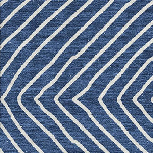 HomeRoots 8' X 10' Navy Blue & Ivory Geometric Area Rug - Washable, UV Protected, Modern Design for Every Room 681909