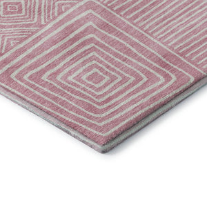 HomeRoots 5' X 8' Pink Geometric Area Rug – Stylish, Washable, UV-Protected, Perfect for High-Traffic Spaces! 681919
