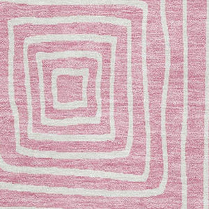 HomeRoots 5' X 8' Pink Geometric Area Rug – Stylish, Washable, UV-Protected, Perfect for High-Traffic Spaces! 681919