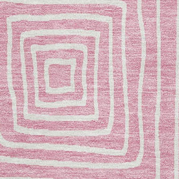 HomeRoots 5' X 8' Pink Geometric Area Rug – Stylish, Washable, UV-Protected, Perfect for High-Traffic Spaces! 681919