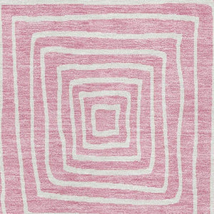 HomeRoots 5' X 8' Pink Geometric Area Rug – Stylish, Washable, UV-Protected, Perfect for High-Traffic Spaces! 681919