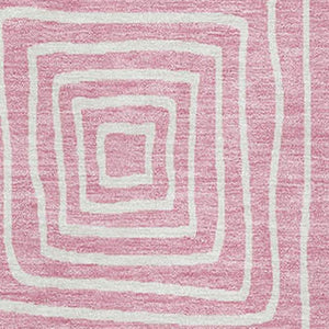 HomeRoots 9' x 12' Pink and Ivory Geometric Washable Area Rug – Stylish, Durable, and Easy-Care for Any Room 681922