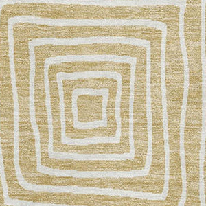 HomeRoots 8' X 10' Wheat and Ivory Geometric Area Rug - Washable, UV-Protected, Durable for Busy Homes 681939
