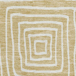 HomeRoots 10' X 14' Wheat and Ivory Geometric Area Rug - Durable, Washable, UV Protected for Modern Living Spaces 681941