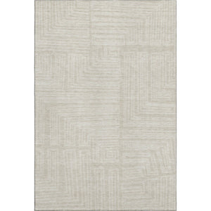HomeRoots 9' X 12' Beige and Ivory Geometric Area Rug - Washable, UV-Protected, Ideal for Busy Homes & Pets 681946