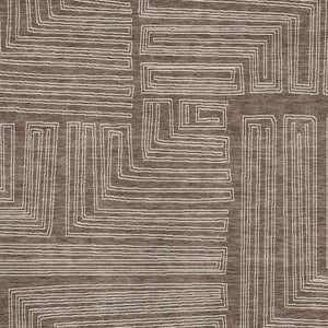 HomeRoots 8' X 10' Brown and Beige Geometric Area Rug - Washable, UV Protected, Durable for High-Traffic Rooms 681957