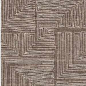 HomeRoots 10' Geometric Area Rug in Brown & Beige – Durable, Washable, UV-Resistant for High-Traffic Spaces 681959