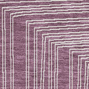 HomeRoots 5' X 8' Eggplant Geometric Area Rug - Washable, UV Protected, Durable Design for Modern Homes 681961