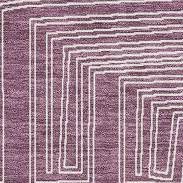 HomeRoots 8' X 10' Stylish Eggplant & Ivory Geometric Washable Area Rug with UV Protection for Modern Homes 681963