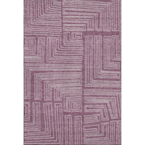 HomeRoots 9' X 12' Eggplant Geometric Washable Area Rug - Stylish, Durable, UV-Protected for Busy Homes! 681964
