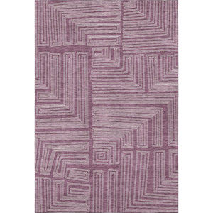 HomeRoots 9' X 12' Eggplant Geometric Washable Area Rug - Stylish, Durable, UV-Protected for Busy Homes! 681964