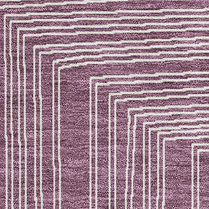 HomeRoots 10' Geometric Washable Area Rug in Eggplant & Ivory - Durable, Stain Resistant, UV Protected Design 681965