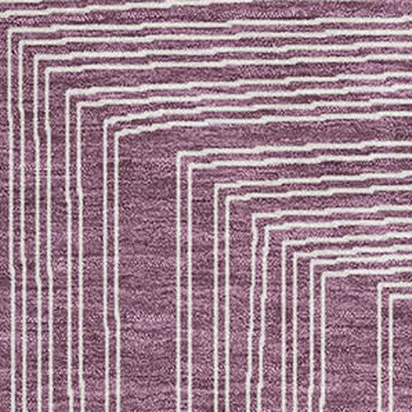 HomeRoots 10' Geometric Washable Area Rug in Eggplant & Ivory - Durable, Stain Resistant, UV Protected Design 681965