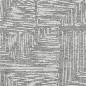 HomeRoots 8' x 10' Gray and Ivory Geometric Washable Area Rug - UV Protected, Durable, Easy-Clean Design! 681981
