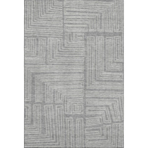 HomeRoots 10' X 14' Stylish Gray and Ivory Geometric Area Rug - Washable, UV Protected for High-Traffic Spaces 681983