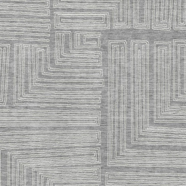 HomeRoots 10' X 14' Stylish Gray and Ivory Geometric Area Rug - Washable, UV Protected for High-Traffic Spaces 681983