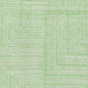 HomeRoots 5' X 8' Mint Green Geometric Area Rug - Washable, Stain Resistant & UV Protected for Everyday Use 681985