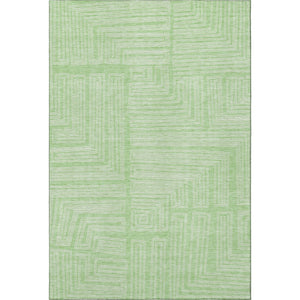 HomeRoots 8' X 10' Mint Green Geometric Area Rug – Washable, Stain-Resistant, UV Protected for Modern Homes 681987