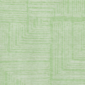 HomeRoots 9' X 12' Mint Green Geometric Washable Area Rug - UV Resistant, Stain-Proof, Modern Home Accent 681988