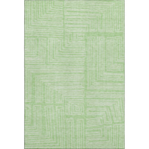 HomeRoots 10' X 14' Mint Green Geometric Washable Area Rug with UV Protection for Stylish Home Spaces 681989