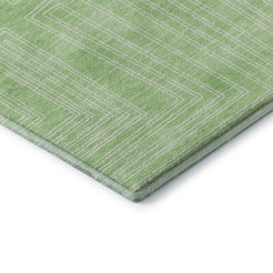 HomeRoots 10' X 14' Mint Green Geometric Washable Area Rug with UV Protection for Stylish Home Spaces 681989