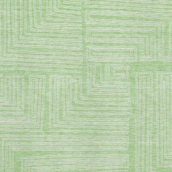 HomeRoots 10' X 14' Mint Green Geometric Washable Area Rug with UV Protection for Stylish Home Spaces 681989