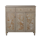 English Elm Dauphin Handpainted Entryway Storage Cabinet, Grey Cashmere Wood