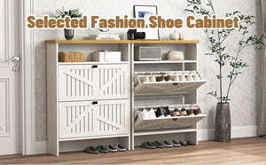English Elm Multi-Functional Four-Layer Mdf Shoe Cabinet - Modern Minimalist Storage For Entryway Organization W3226P279088