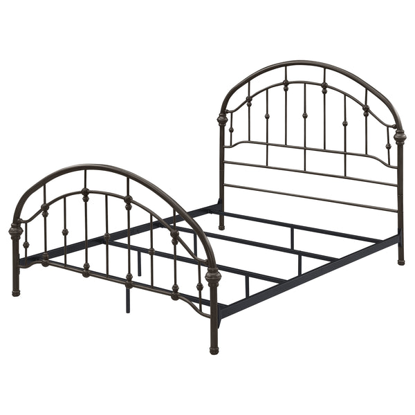 English Elm Juneau Dark Bronze Metal Queen Bed Frame with Vintage Charm, Open Slat Design & Sturdy Six-Leg Support B062P331062