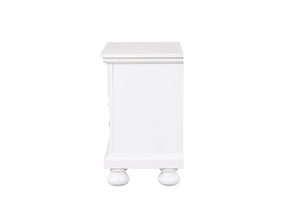 English Elm Meade Chic Nightstand with Felt-Lined Top Drawer, Full-Extension Storage, Durable Wood Veneer Finish White 30 L x 32.8 W x 21.5 H B078P301539
