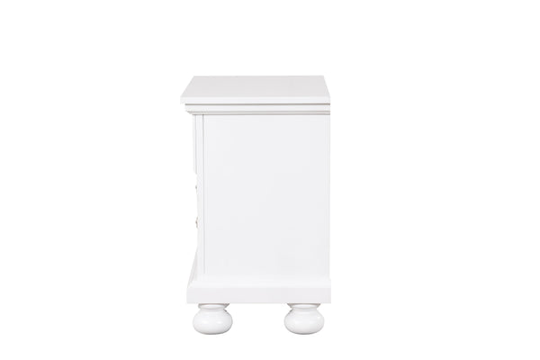 English Elm Meade Chic Nightstand with Felt-Lined Top Drawer, Full-Extension Storage, Durable Wood Veneer Finish White 30 L x 32.8 W x 21.5 H B078P301539