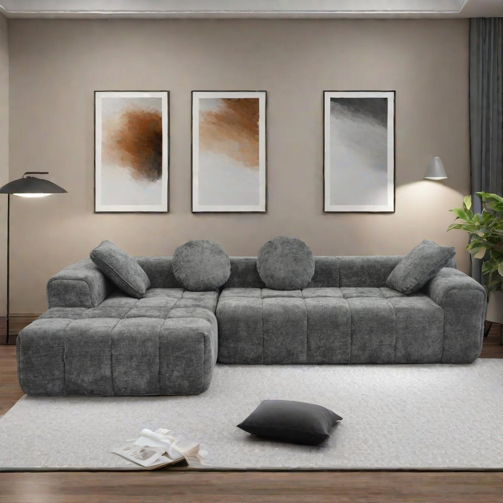 English Elm Modern Chenille Tufted Sleeper Sofa with Usb Port and Storage for Guest Rooms W1183S00009