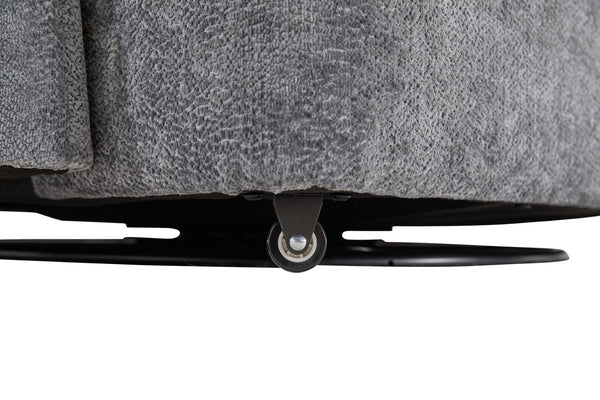 English Elm 360° 360 Swivel Oversized Chenille Armchair with Pocket Spring Seat and Three Throw Pillows Dark Gray W1361S00072