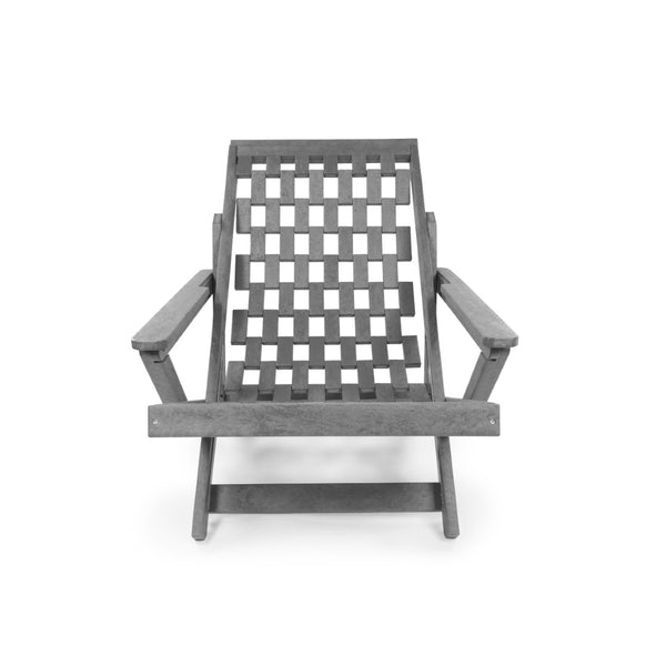 English Elm Pinecrest Outdoor Folding Lounge Chair Recycled Hdpe Reclining Patio Seat with Cushion Gray B2745P409688