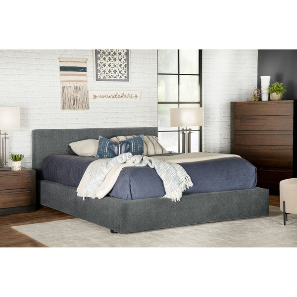 English Elm Weselyn Graphite Upholstered Platform Bed – Sleek, Modern Design With Padded Comfort & Easy Setup B062S00985-GIGA