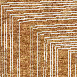 HomeRoots 8' X 10' Stylish Rust and Ivory Geometric Area Rug - Washable, UV Protected, Perfect for Families! 682005