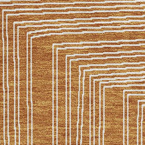 HomeRoots 10' X 14' Stylish Rust and Ivory Geometric Area Rug - Durable, Washable, UV Protected for Homes 682007