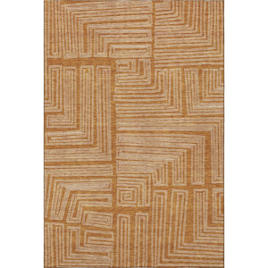 HomeRoots 10' X 14' Stylish Rust and Ivory Geometric Area Rug - Durable, Washable, UV Protected for Homes 682007